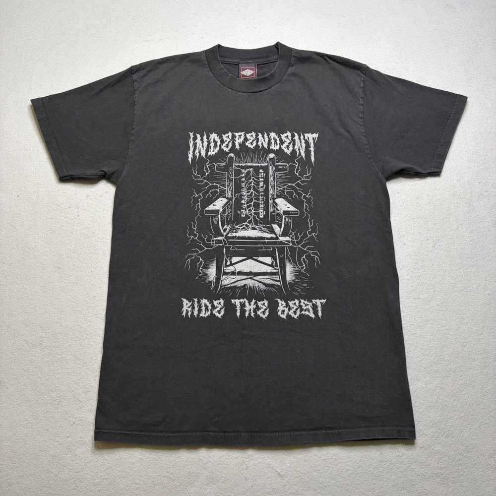 Independent T Shirt Mens M Black Ride The Best Electric Chair Distressed VTG